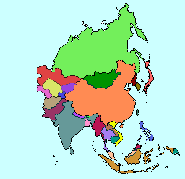 Asia Map Without Names 70